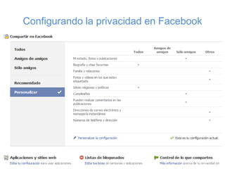 Configurando la privacidad en Facebook<br />
