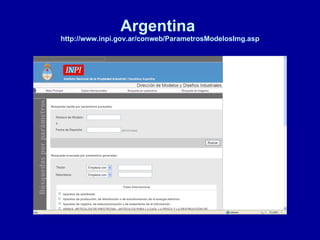 Argentina  http://www.inpi.gov.ar/conweb/ParametrosModelosImg.asp 