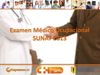 Examen Médico Ocupacional
SUNAT 2013
 