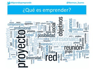 #Aprendeyemprende @Norman_Suarez
¿Qué es emprender?
 