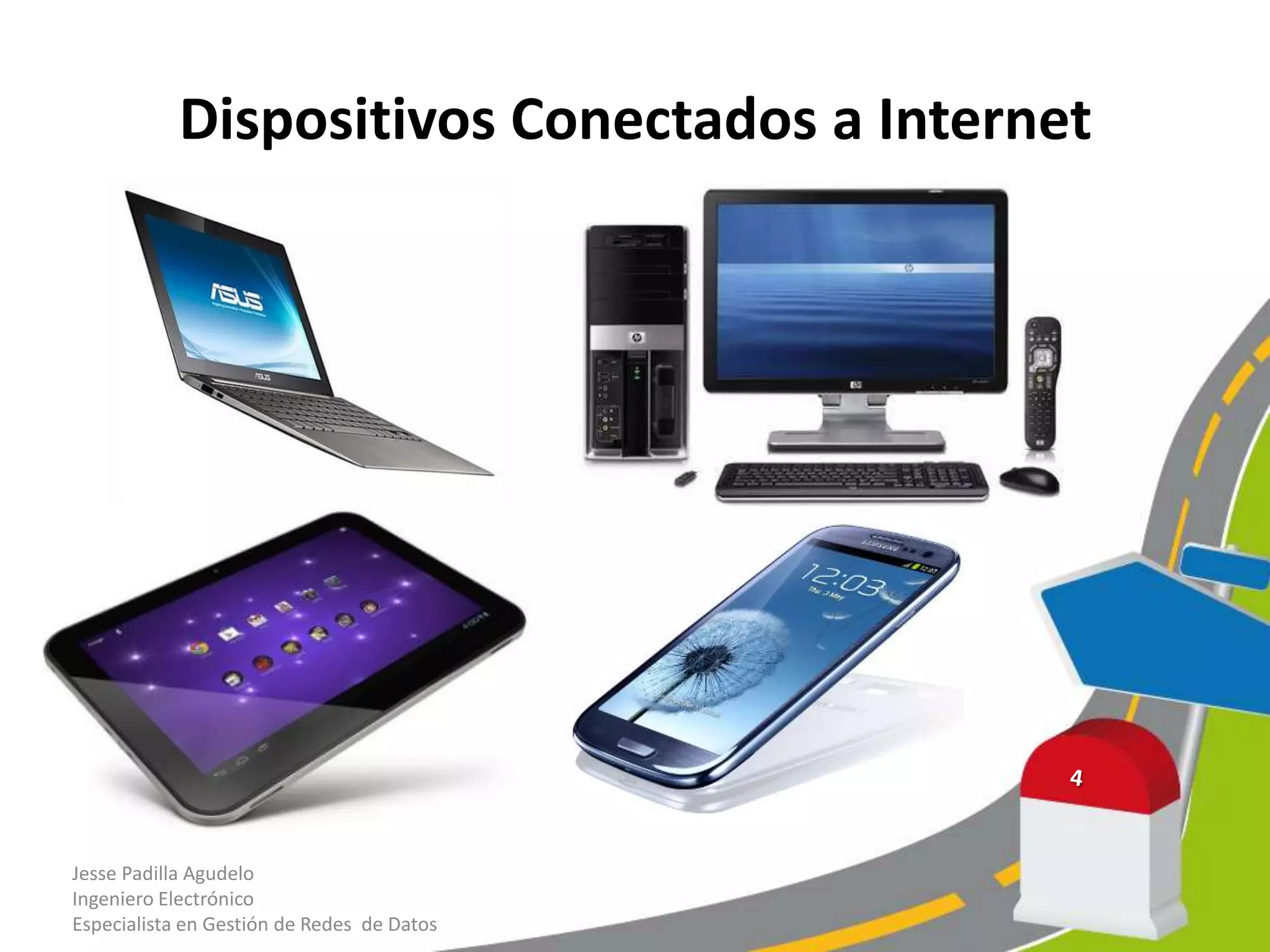 Dispositivos Conectados a Internet
Jesse Padilla Agudelo
Ingeniero Electrónico
Especialista en Gestión de Redes de Datos
 