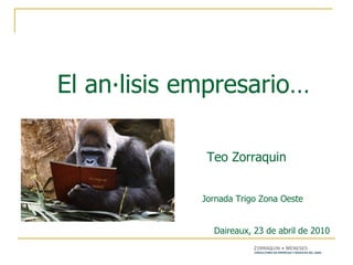 El análisis empresario…      Teo Zorraquin     Jornada Trigo Zona Oeste    Daireaux, 23 de abril de 2010 . 