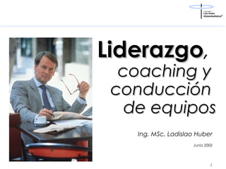 Copyright

Lalo Huber

Visionholistica®

Liderazgo,
Liderazgo

coaching y
conducción
de equipos
Ing. MSc. Ladislao Huber
Junio 2002

1

 