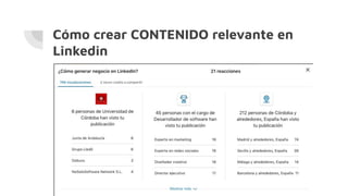 Cómo crear CONTENIDO relevante en
Linkedin
 