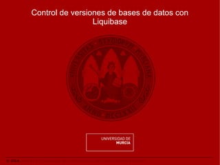 Control de versiones de bases de datos con
Liquibase

© 2014. Área de las Tecnologías de la Información y las Comunicaciones Aplicadas.

 