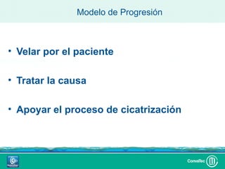 Modelo de Progresión



• Velar por el paciente

• Tratar la causa

• Apoyar el proceso de cicatrización
 
