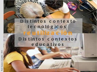 Distintos contexto tecnológicos  reutilización Distintos contextos educativos 