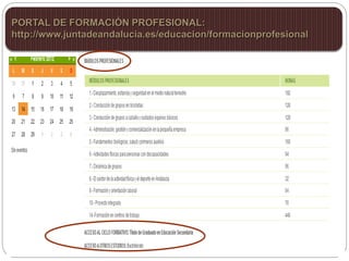 PORTAL DE FORMACIÓN PROFESIONAL:
http://www.juntadeandalucia.es/educacion/formacionprofesional
 
