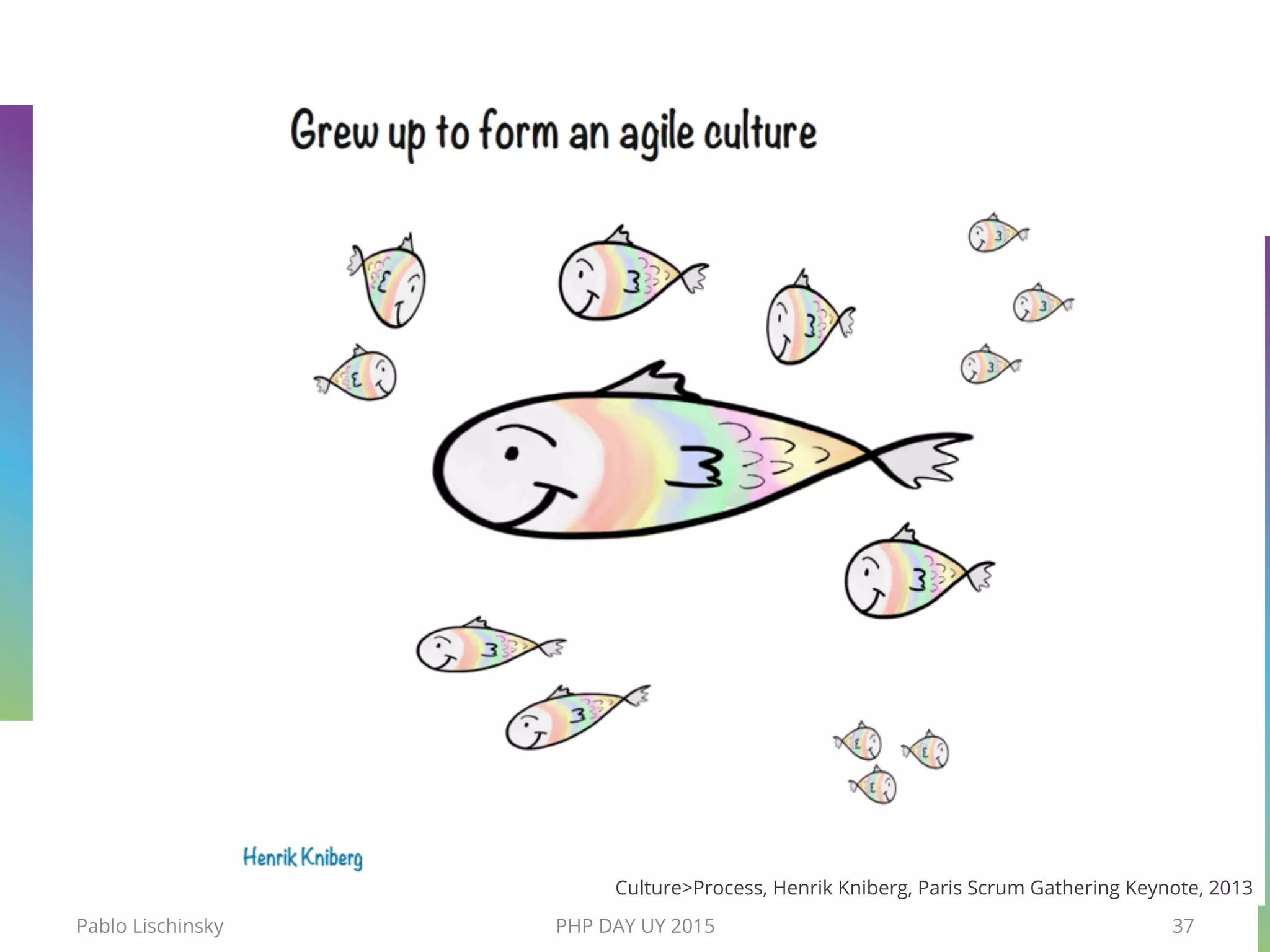 Pablo Lischinsky PHP DAY UY 2015 37
Culture>Process, Henrik Kniberg, Paris Scrum Gathering Keynote, 2013
 