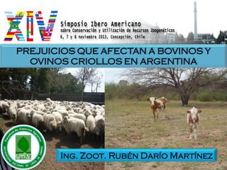 Ing. Zoot. Rubén Darío Martínez
PREJUICIOS QUE AFECTAN A BOVINOS Y
OVINOS CRIOLLOS EN ARGENTINA
 