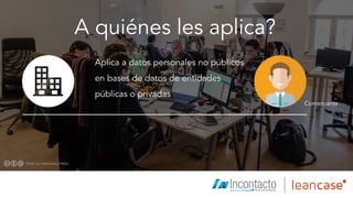 A quiénes les aplica?
Aplica a datos personales no públicos
en bases de datos de entidades
públicas o privadas
Comerciante
Íconos diseñados por Freepik.com
 