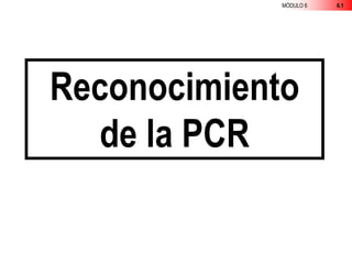 MÓDULO 6 6.1
Reconocimiento
de la PCR
 