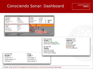 © 2014. Área de las Tecnologías de la Información y las Comunicaciones Aplicadas.
Conociendo Sonar: Dashboard
 
