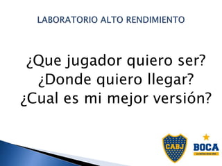 ¿Que jugador quiero ser?
¿Donde quiero llegar?
¿Cual es mi mejor versión?
 