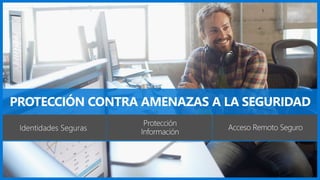 Identidades Seguras
Protección
Información
Acceso Remoto Seguro
PROTECCIÓN CONTRA AMENAZAS A LA SEGURIDAD
 