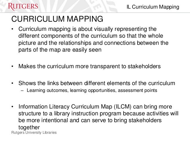 creating and implementing an information literacy curriculum map int