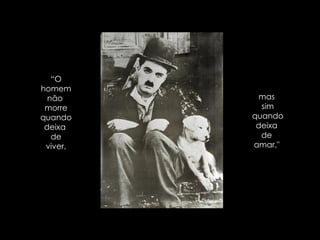“ O homem não  morre quando deixa  de viver,  mas  sim quando deixa  de  amar."  
