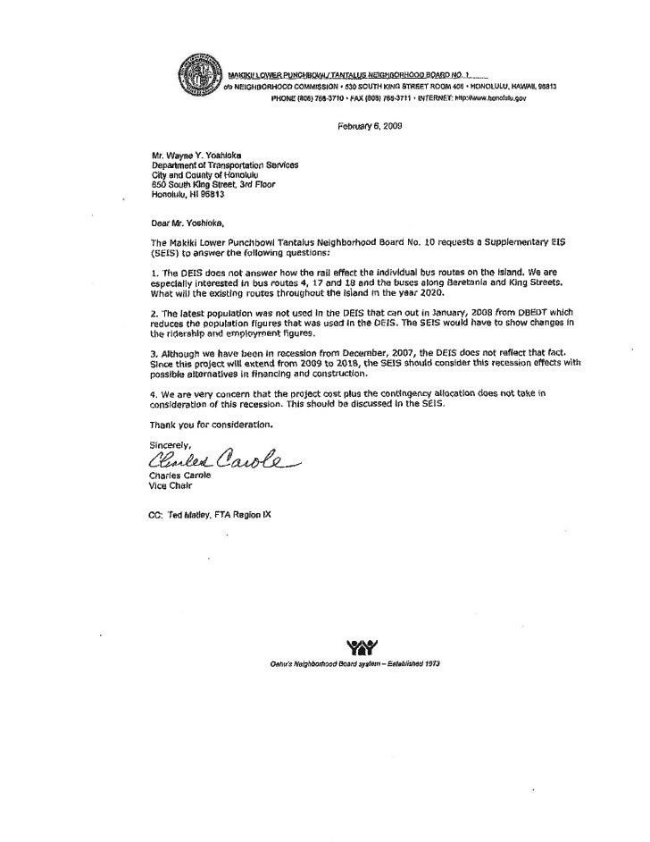 Charles Carole Letter to DTS