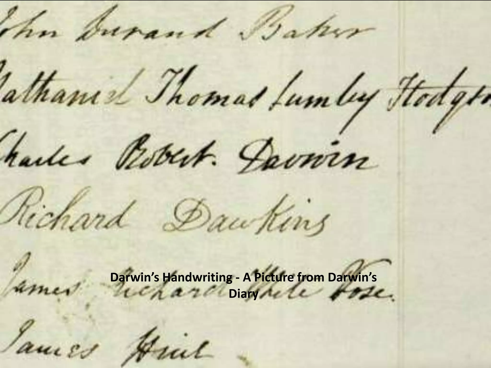 Darwin’s Handwriting - A Picture from Darwin’s Diary