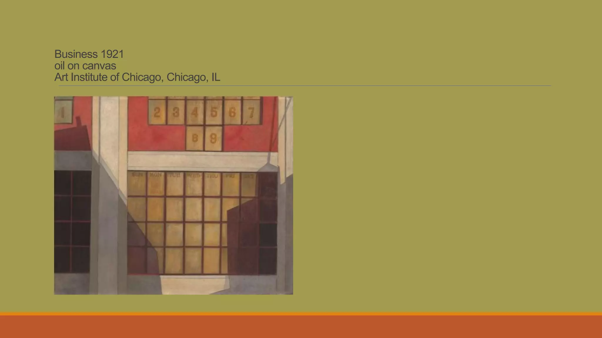 Business 1921
oil on canvas
Art Institute of Chicago, Chicago, IL
 