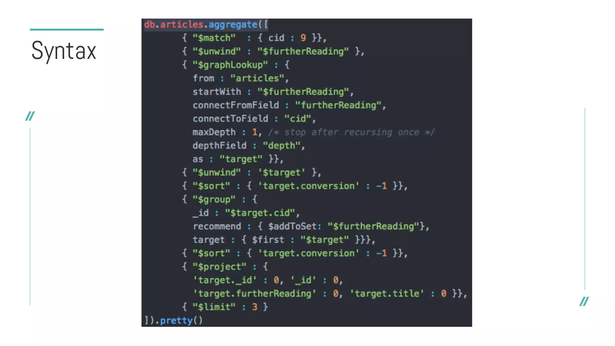 Syntax
 