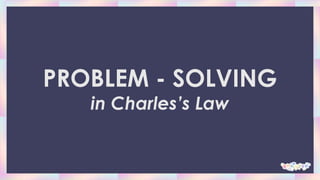 PROBLEM - SOLVING
in Charles’s Law
 