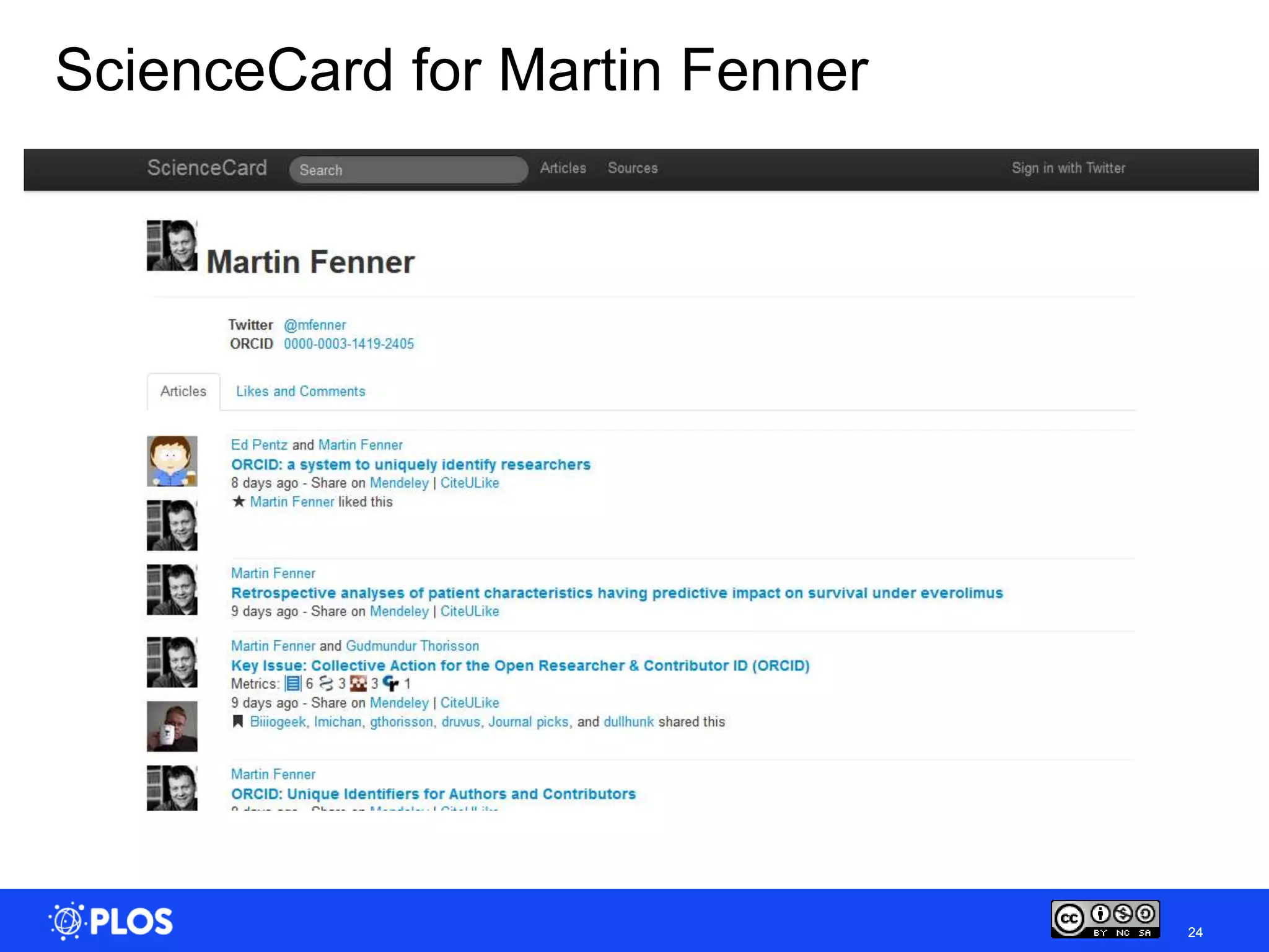 ScienceCard for Martin Fenner




                                24
 