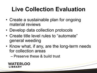 Charleston 2015: Collection Lifecycle Management | PPTX