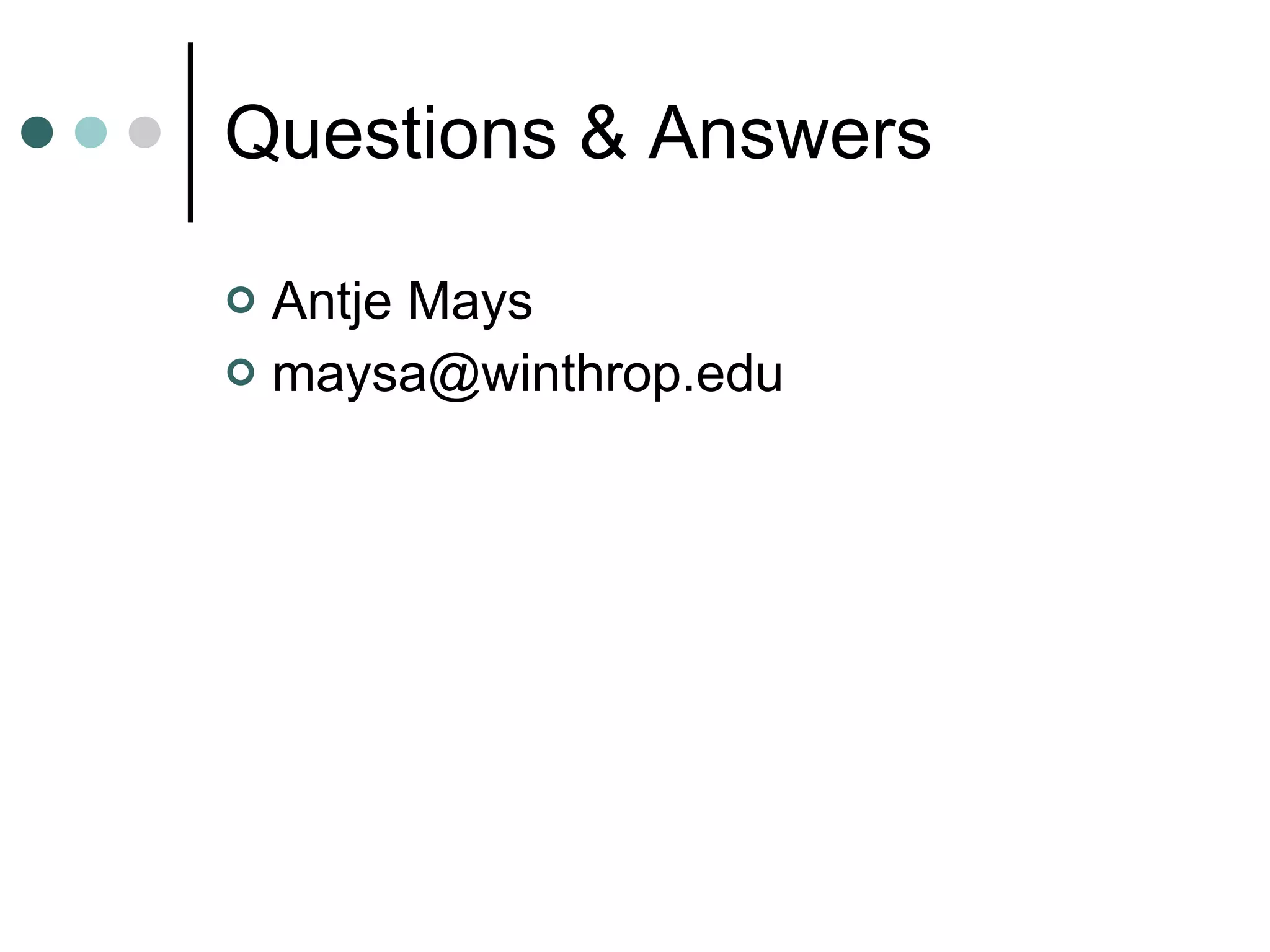 Questions & Answers Antje Mays [email_address] 