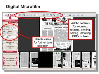 Digital Microfilm


                                 Adobe controls
                                  for zooming,
                                rotating, printing,
                                saving, emailing
                                  PDFs or links
              Use this area
             for further date
                selection
 