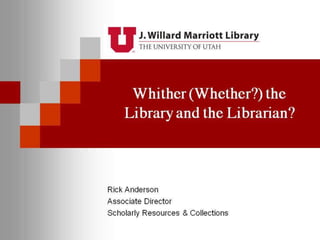 The E-Brarian Revolution: The Collapse of the Traditional Librarian and the Dawn of the E-Empire