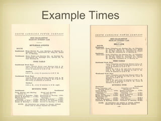 Example Times
 