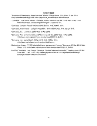 Comverge Investment Analysis