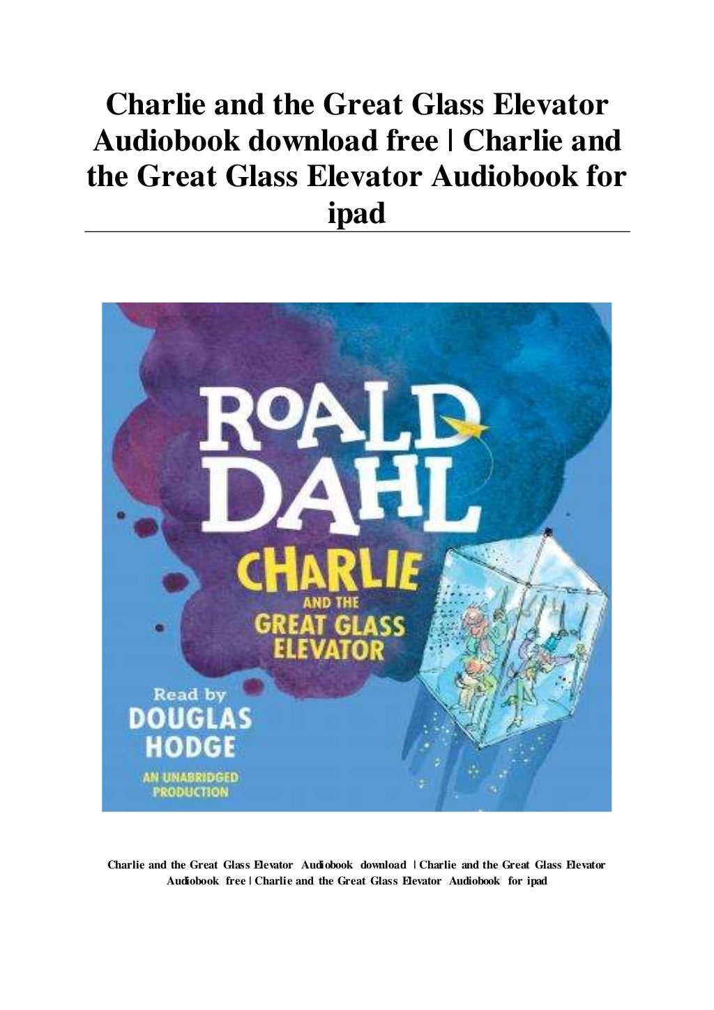 Charlie and the Great Glass Elevator Audiobook download free Charli…
