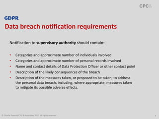 GDPR: Data Breach Notification and Communications | PPTX