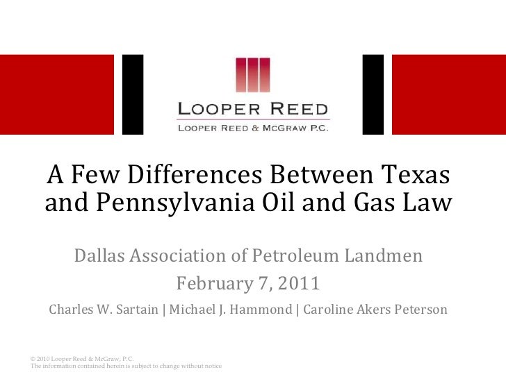 TX and PA Oil & Gas Law