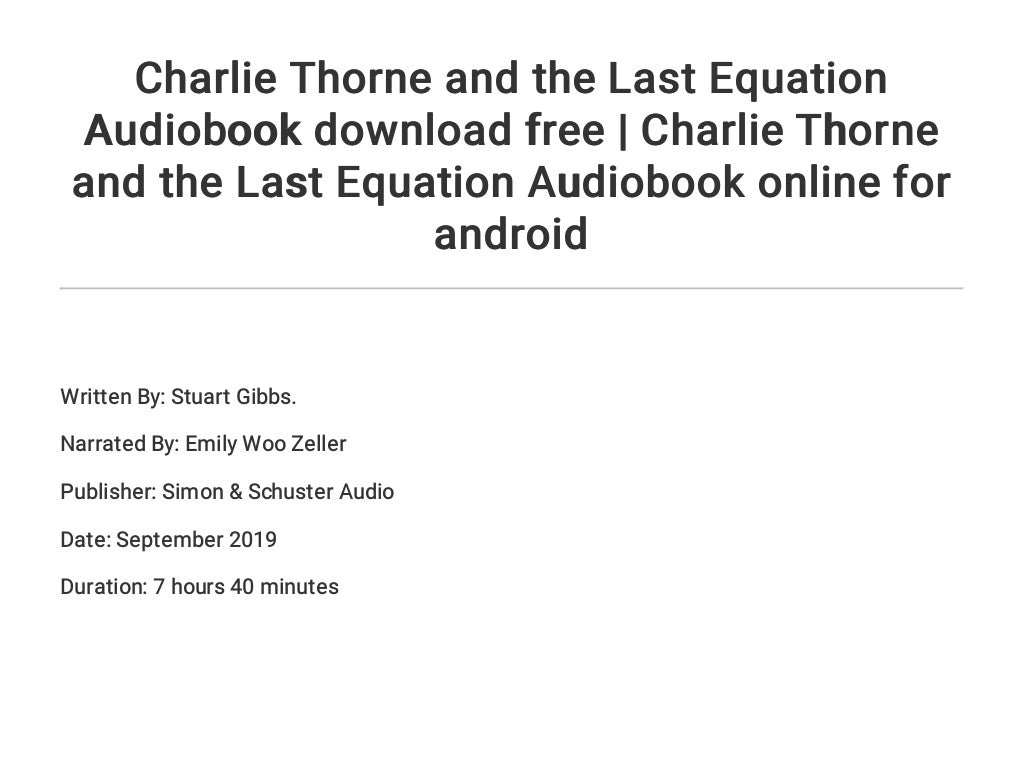 charlie thorne and the last equation series charlie thorne and the last equation series