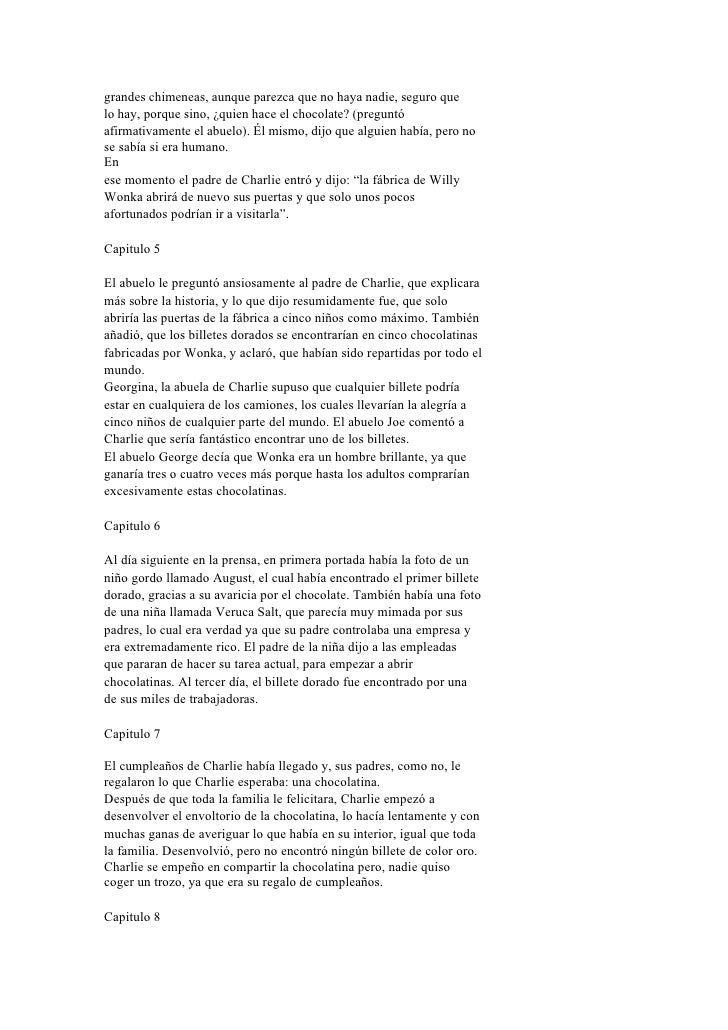 Charlie y la fàbrica de chocolates. resumen