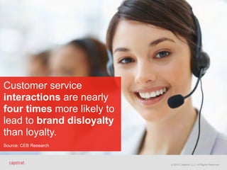© 2015 Capstrat, LLC. All Rights Reserved.
Customer service
interactions are nearly
four times more likely to
lead to brand disloyalty
than loyalty.
Source: CEB Research
 
