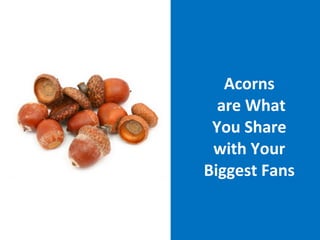 Acorns  are What You Share with Your Biggest Fans 
