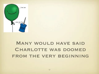 Many would have said
 Charlotte was doomed
from the very beginning

          12
 