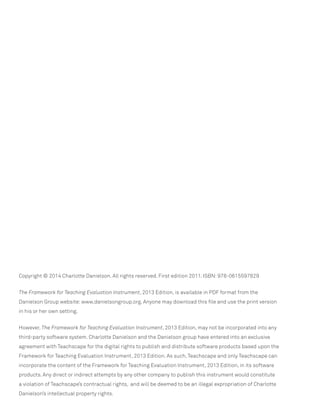 Charlotte danielson The framework for teaching evaluation instrument ...