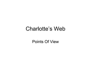 Charlotte’s Web Points Of View 