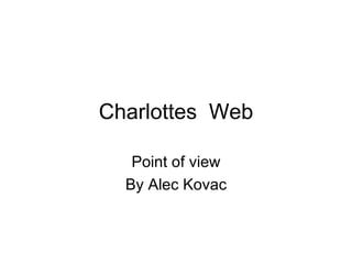 Charlottes  Web Point of view By Alec Kovac 