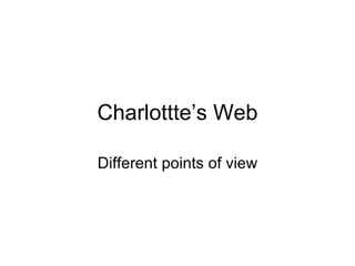 Charlottte’s Web Different points of view 