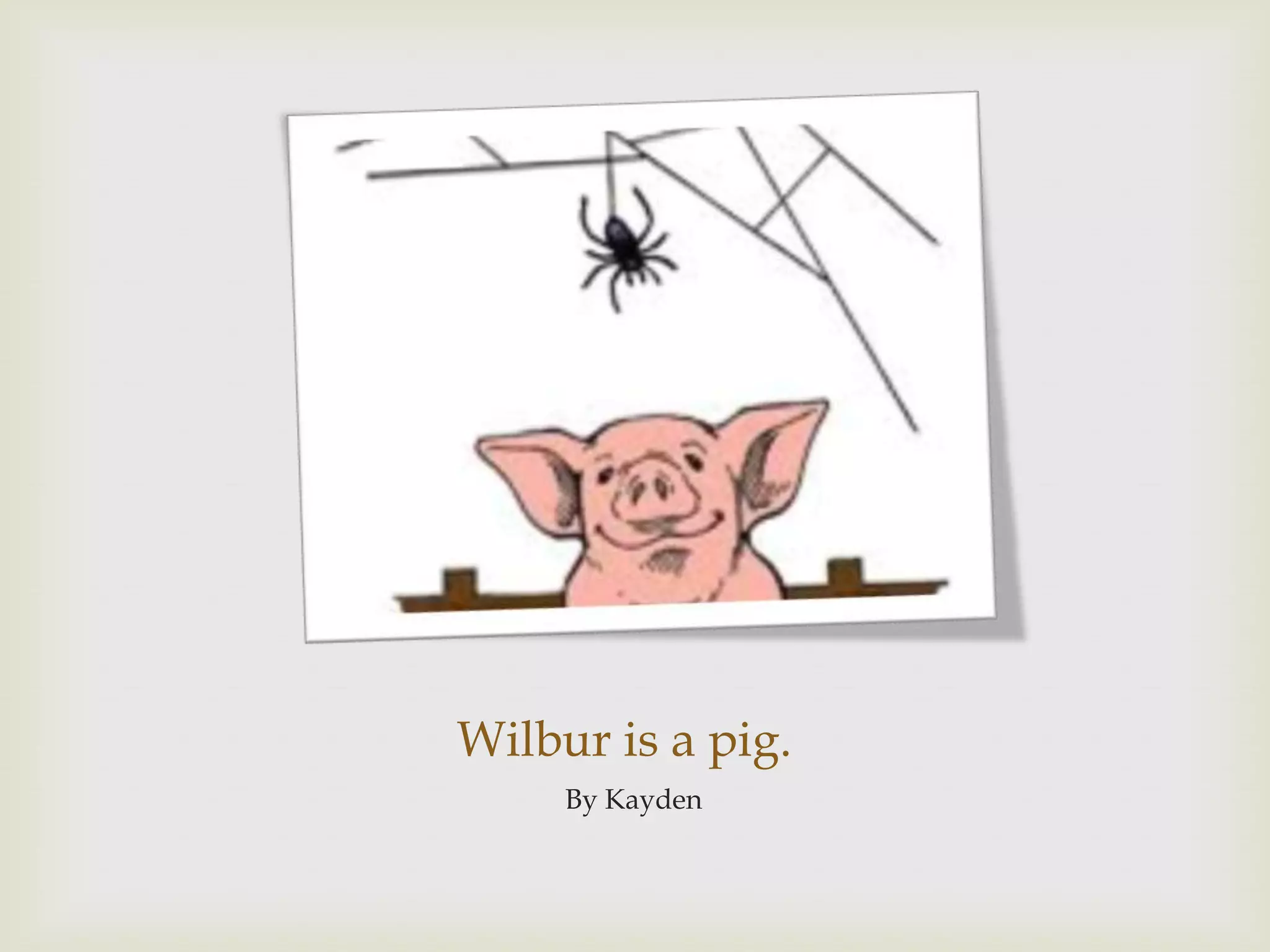 Wilbur is a pig.By Kayden