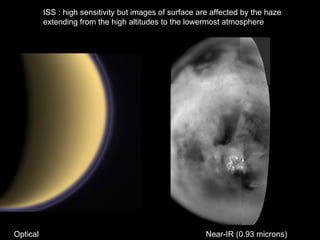 ISS : high sensitivity but images of surface are affected by the haze extending from the high altitudes to the lowermost atmosphere Optical Near-IR (0.93 microns) 