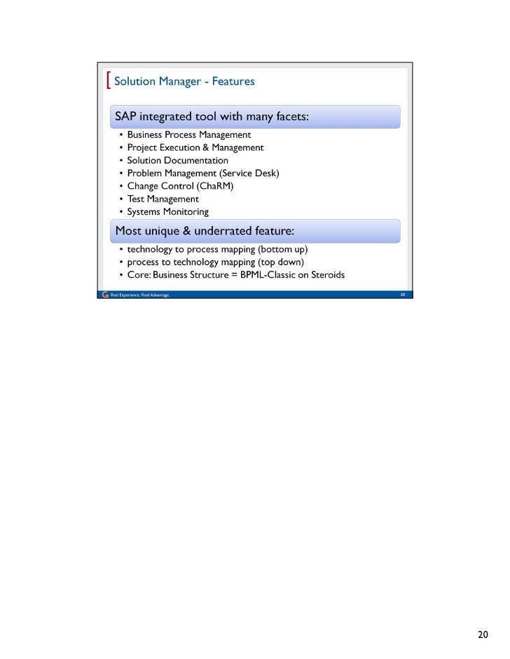 ChaRM your SAP Solution Solution Manager Benefits and ROI