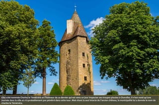 Elle a été nommée Charles le Téméraire en l’honneur de ce dernier qui est venu un jour inspecter ses troupes placées à Charolles. Il n’est resté qu’une
journée dans la ville et n’a probablement pas pénétré dans cette tour. Mais étant la seul intacte de l’ancien château, la municipalité lui a donnée le nom de
Charles le Téméraire.
 