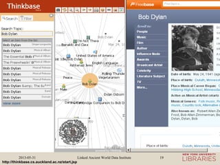 Linked Ancient World Data Institute2013-05-31 19
http://thinkbase.cs.auckland.ac.nz/start.jsp
 